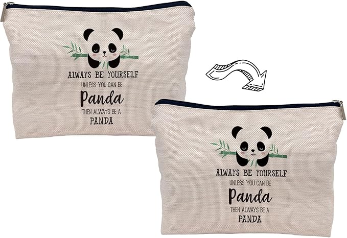 Lacosu Panda Makeup Bag, Cute Panda Bear Cosmetic Bag for Women, Travel Makeup Organizer, Black & White