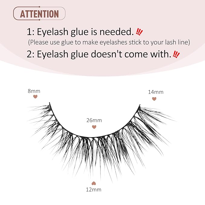 Onlyall False Lashes Natural Look False Eyelashes Natural Lashes Wispy Eyelashes Fake Eyelashes Strip Lashes Fake Lashes 14mm Lashes D37