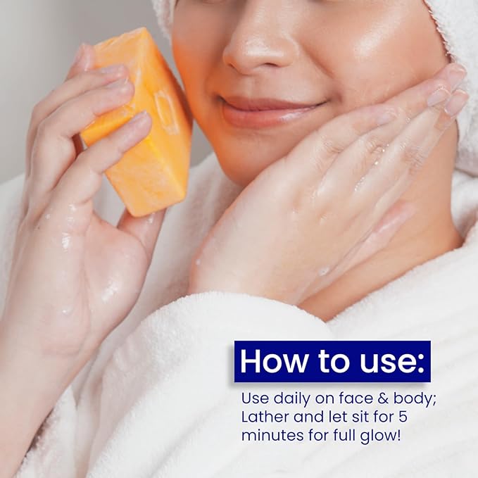Relumins Triple Glow Bar Soap – Professional Spa Formula – Deep-Cleansing Plant-Based Skincare Bar with Gentle Exfoliation and Skin-Smoothing Benefits – Rich Lather for Daily Use – 135g with Net