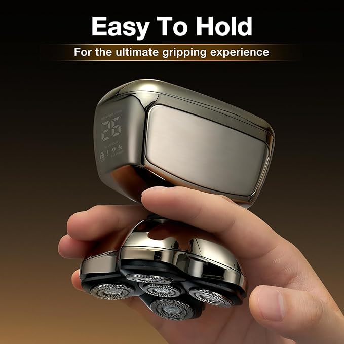 5D Head Shavers for Bald Men - 6 in 1 kensen Upgraded Magnetic Head Body Shaver for Mens, Christmas Gift Wet/Dry Bald Head Shavers for Men IPX6 Waterproof LED Display USB-C Charge Head Razors for Bald