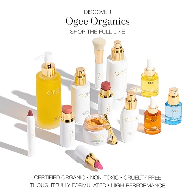 Ogee Tinted Sculpted Lip Oil - Lip Stain Made with 100% Organic Coconut Oil, Jojoba Oil, and Vitamin E - Best as Lip Balm, Lip Color or Lip Treatment - ROSALIA