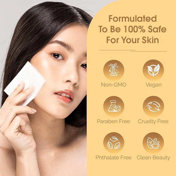 Vitamin C & Vitamin E Face Wipes – Dermatologist Tested, Anti-Aging, Korean Skin Care – Removes Makeup, Hydrates, Softens The Look Of Fine Lines – Vegan, Clean Beauty – 240 Count