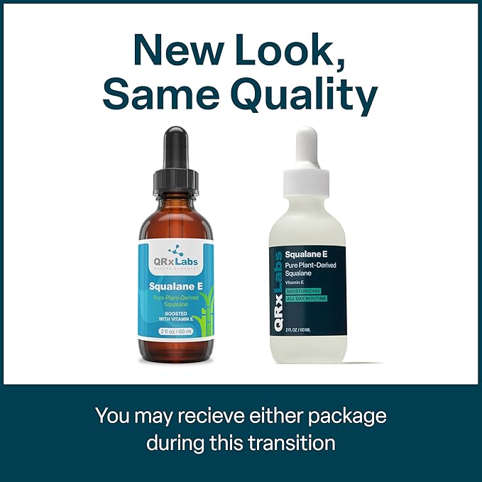 QRxLabs Squalane Oil for Face - Hydrating Face Oil for Women with Vitamin E - Dermaplaning & Gua Sha Massage - Moisturizer for Oily Skin - Unscented, 2 Fl Oz