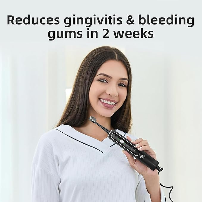 Alfelix Professional Flossing Electric Toothbrush with Water Flosser, 2 in 1 Toothbrush and Water Flosser Combo, Sonic Electric Toothbrush Cordless Flossing Brush (Black)