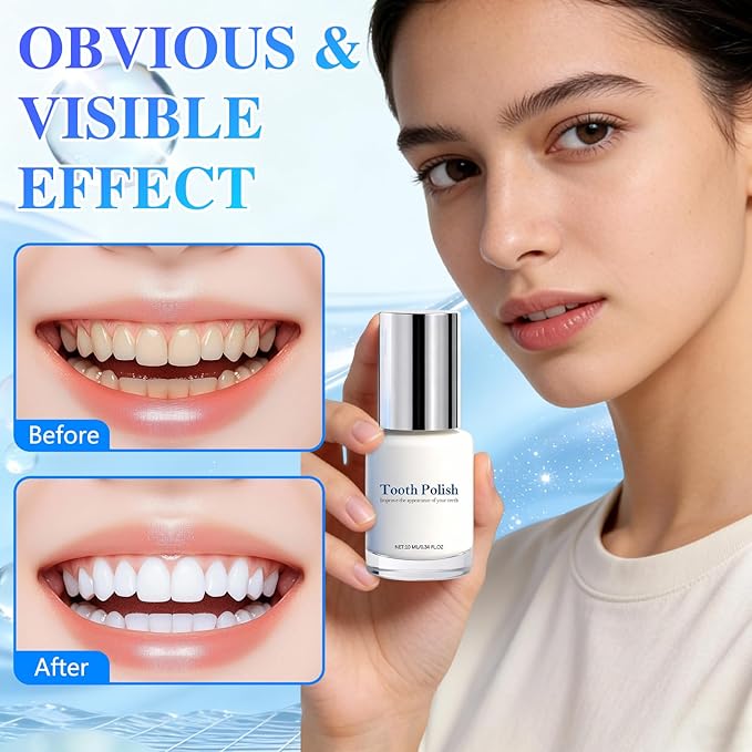 Tooth Polish, Tooth Whitening Paint, Cosmetic Tooth Polishing Liquid for Improving Tooth Appearance, Gentle Teeth Whitening Kit, Safe Formula & Long-Lasting Results