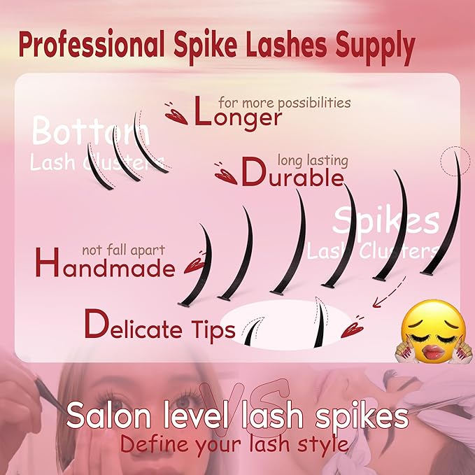 CORUSCATE Lash Clusters with Spikes Ultra Long 12-22mm Lash Spikes 7-9mm Bottom Lashes Supply Cluster Eyelash Extensions For Pros Multi-Eye Lash Styles DIY Eyelashes for Manga/Spiky/Mega Look