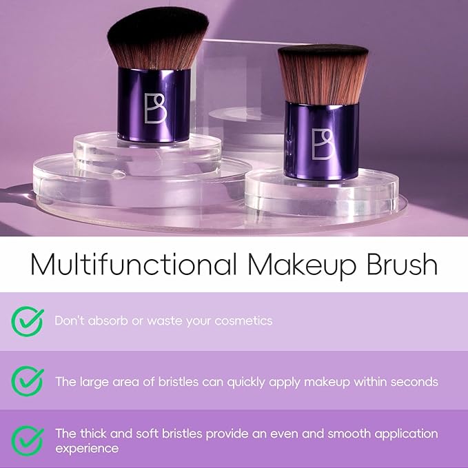 BS-MALL Makeup Brush Set 2 Pcs - Body Kabuki Brush & Self Tanning Brush For Flawless Foundation Application - Professional, Travel-friendly & Multi-purpose Makeup Brushes Daily Use