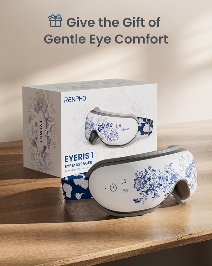 RENPHO Eye Massager with Heat, Valentines Day Gifts for Her Him Birthday Gifts for Women Mom, FSA Eligible HSA Eye Mask for Migraine,Sleep Mask for Dry Eyes Relax, Reduce Strain for Men Dad Eyeris 1