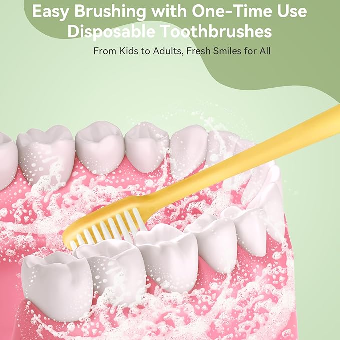 400 Pack Disposable Toothbrushes Bulk – Individually Wrapped Soft Bristles Single Use for Adults & Kids, Travel Hotel Guest Dental Office Donation Emergency Hygiene,Minimalist Design 5 Colors