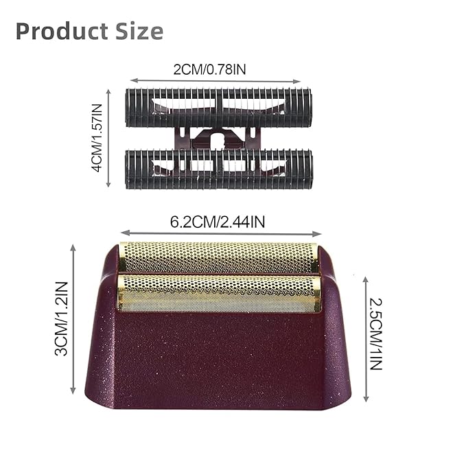 4 Pack Professional 5 Star Series Finale Shaver Replacement Foil and Cutter Bar Assembly Compatible With Wahl Shaver Foil 7031-100, 7043-100 Super Close Shaving Replacement Heads， (Black)