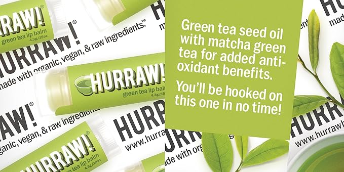 Hurraw! Green Tea Lip Balm: Organic,