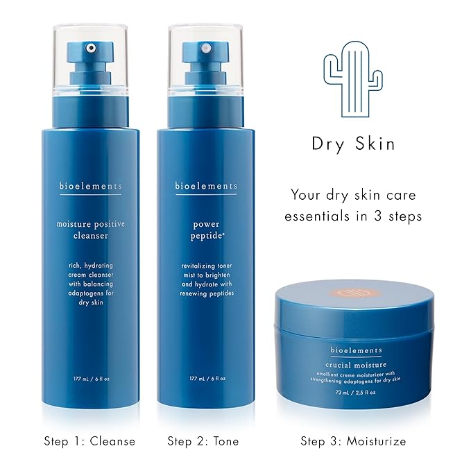 Bioelements Crucial Moisture - 2.5 fl oz - Emollient Cream Facial Moisturizer for Dry Skin - Improve Fine Lines - Vegan, Gluten Free - Never Tested on Animals - AM Moisturizer - Face Lotion