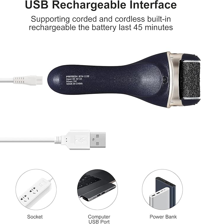 Electric Foot Callus Removers Rechargeable, Portable Electronic Foot File Pedicure Tools, Electric Callus Remover Foot Scrubber Kit, Professional Foot Care Ideal Gift for Dead, Hard Cracked Dry Skin