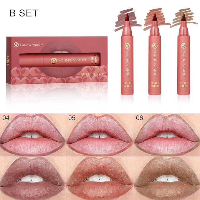 YOUNG VISION Lip Tint Marker 3 PCS Set, YOUNG