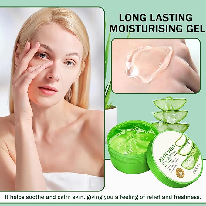 JunKuJK Purity Aloe Vera Gel - Hydrating Aloe Vera Gel for Face and Skin,No Sticky Moisturizing Aloe Gel D