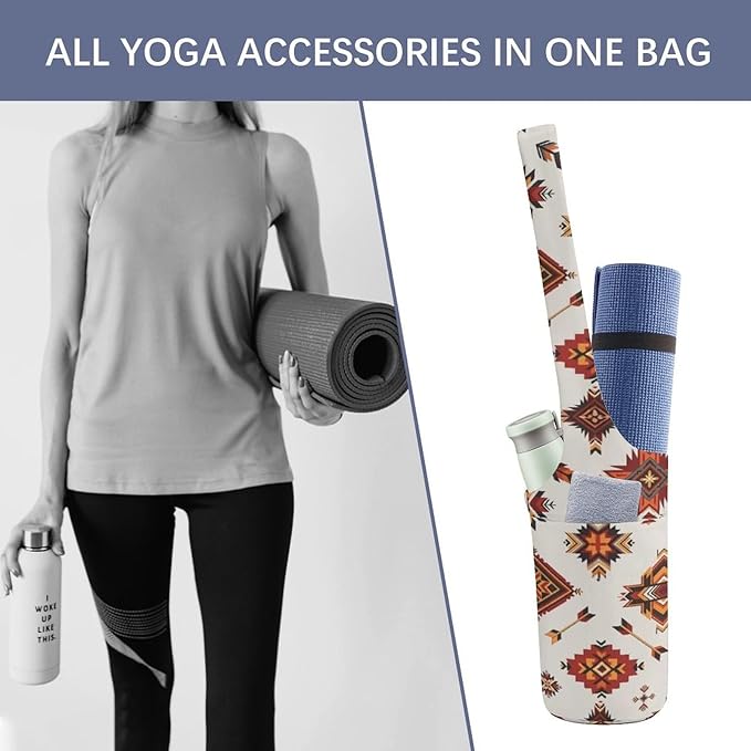 Portable Single Shoulder Yoga Mat Bag Carrier with Pocket Spacious Storage for Yoga Gym Fitness