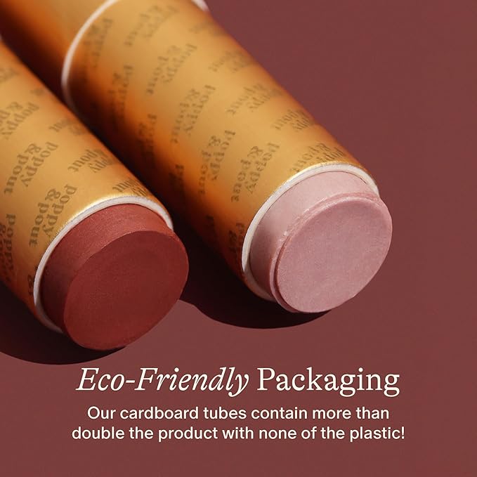 Poppy & Pout All Natural Lip Tint, Cardboard Tube, Hand-Filled, Beeswax, Vitamin E, Coconut Oil, Cruelty Free, All-Natural Shades (Farrah)