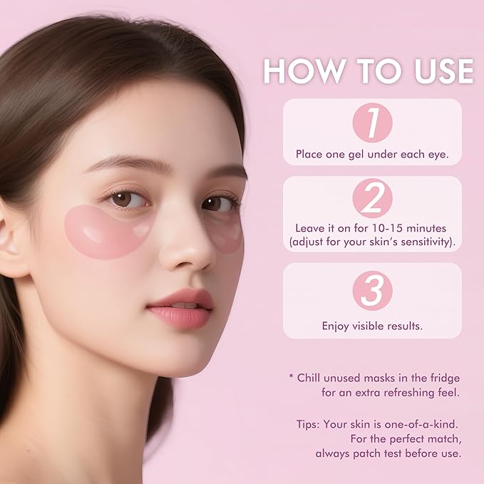 AzLucaky Under Eyes Patches, 40 Pairs Rose Hydrogel Eye Mask for Puffy Eyes and Dark Circles with Rose Essence, Hyaluronic Acid & Niacinamide, Deep Hydrating Eye Treatment for Men & Women