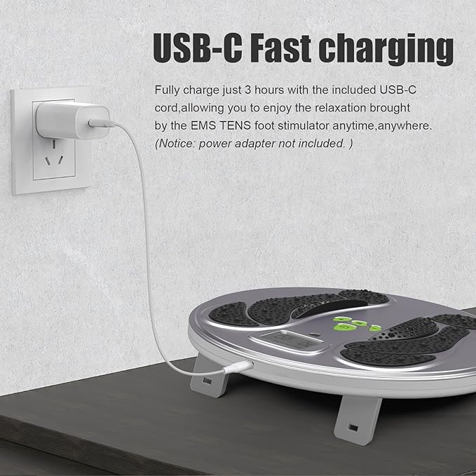 FDA Cleared - EMS Foot Massager for Neuropathy & Pain Relief, TENS Unit Foot Leg Stimulator for Circulation & Muscle Relaxation, Electric Feet Massager for Neuropathy, Gifts for Family Dad Mun Elder