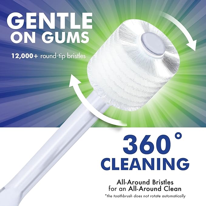 Brilliant Oral Care Adult Toothbrush with Soft Bristles, Round Head, and All-Around Clean for Teeth and Gums, Assorted Colors, 3 Pack