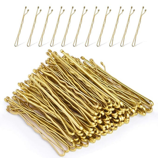 MORGLES Blonde Hair Bobby Pins, 120PCS 2Inches Gold Hair Pins for Women with Box