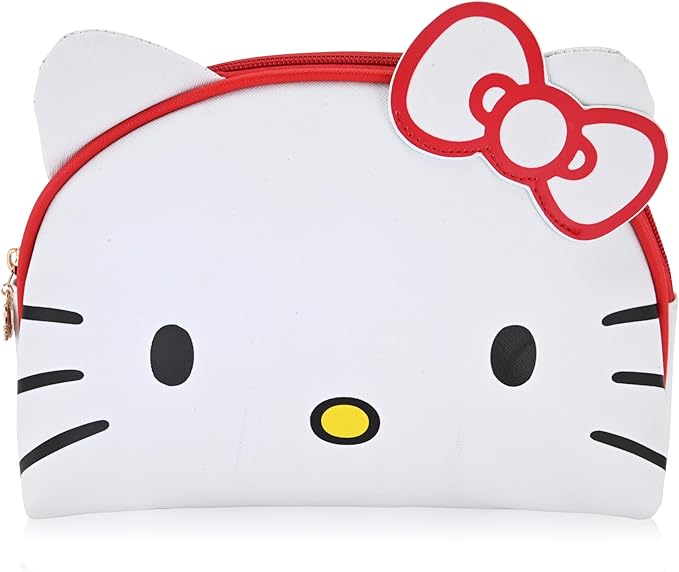 Sanrio Hello Kitty Makeup Bag for Women | Hello Kitty PU Leather Travel Toiletry Bag for Women | Make Up Travel Bag Cosmetic Bag Makeup Pouch