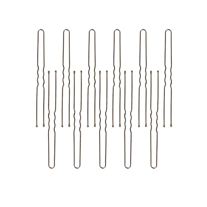 ForPro Professional Collection Hair Pins (320-Count Approx), Brown, 3" L, Ball-Tipped, Crimped, Non-Damaging, 1 Lb.