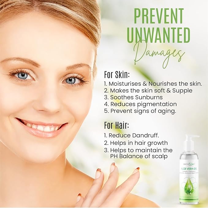 DERMAXGEN Aloe Vera Gel with Witch Hazel, Vitamin C, and Vitamin E - Skin Soothes, Moisture, and Repair Formula for Face and Body - Nutrient-Rich, Organic 100% Pure Aloe Vera - 12 FL OZ