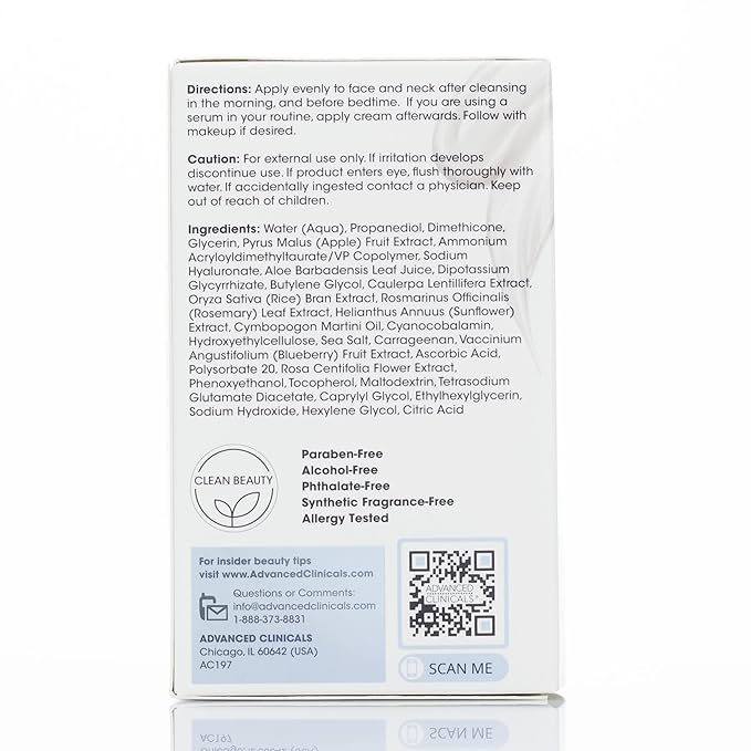 Advanced Clinicals Hyaluronic Acid Moisturizer Gel Face Cream W/Vitamin E + B5 | Hydrating & Brightening Vitamin C Face Lotion Hydrates Dry Skin & Improve Look Of Wrinkles & Fine Lines, 2 Fl Oz