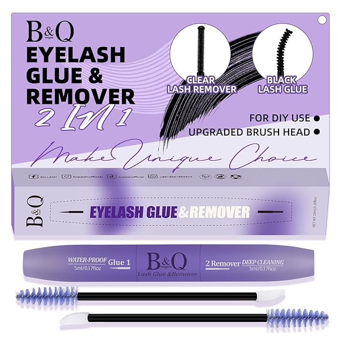B&Qaugen Lash Bond DIY Eyelash Glue and Lash Remover Fast Removal with No Residue (Bond and Seal)