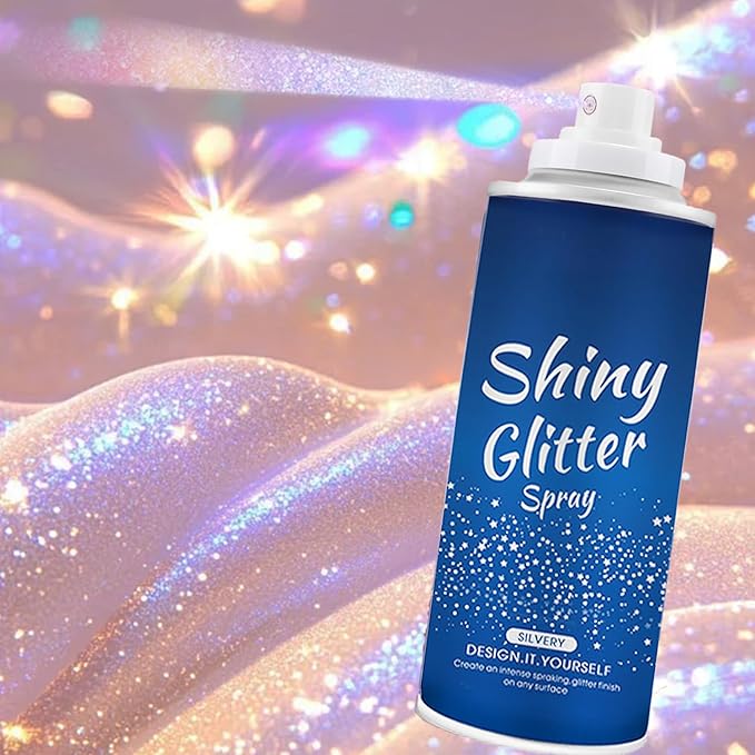 Holographic Body Glitter Spray - Silvery Shiny Shimmer for Hair, Face & Clothes | Quick-Drying, Long-Lasting Glitter Hairspray Temporary Shiny Mist for Festival, Rave, Music Concert, Prom Accessories