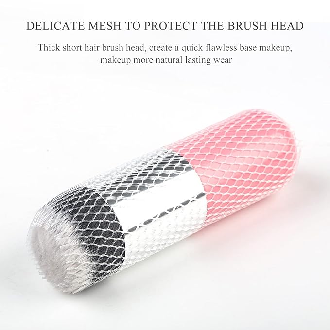 Makeup Brushes, Foundation Powder Makeup Brush Professional Makeup Brush Liquid Blending Mineral Powder Buffing Stippling Makeup Tools (Pink&White)