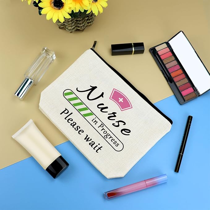 Nurse Makeup Bag Nurses Day Appreciation Thank You Gifts Cosmetic Bag for Women Nursing Student Gift RN Birthday Graduation Christmas Medical Assistant Present Travel Zipper Toiletries Pouch