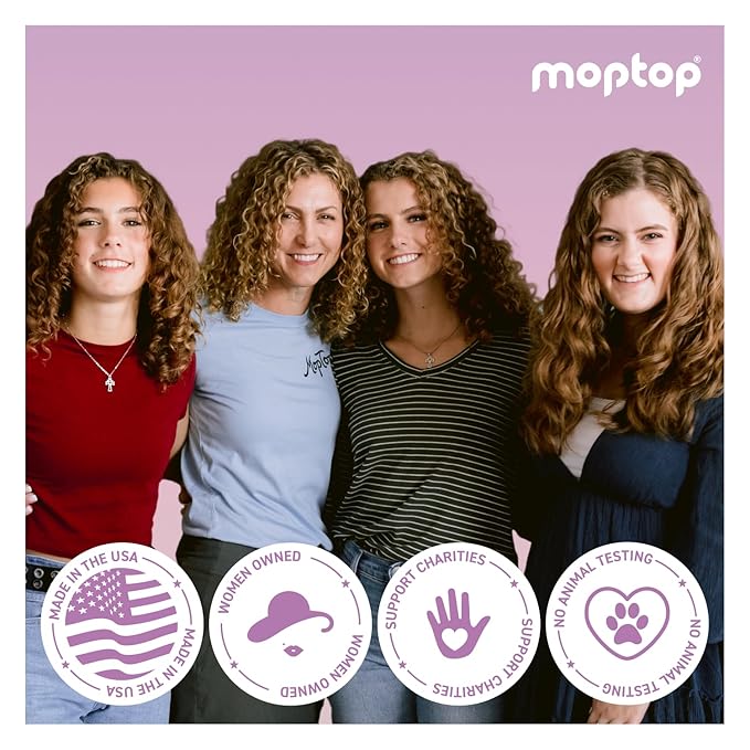 MopTop Curly Hair Routine, Gentle Shampoo + Daily Conditioner + Styling Gel for Wavy and Coily Tresses, Color Safe, Moisturizing Women's Hair Care