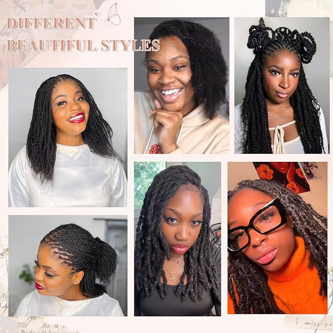 Teresa Springy Afro Twist Human Hair for Braids and Dreadlocks, Natural and Soft pre Fluffed Spring Twist Hair Can be Dyed and Bleached (22 Inch, 50g/Pack)
