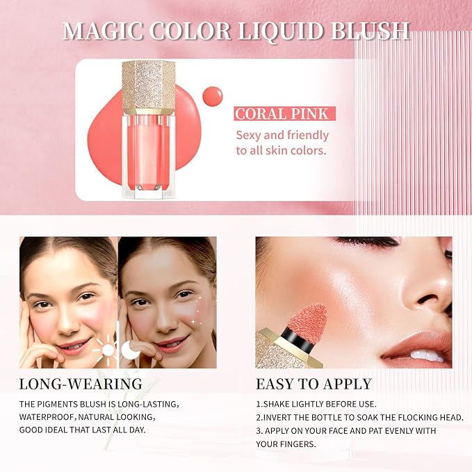 Cream Blush, Coral Pink, Full Coverage, Matte Finish, Ounce, Palette