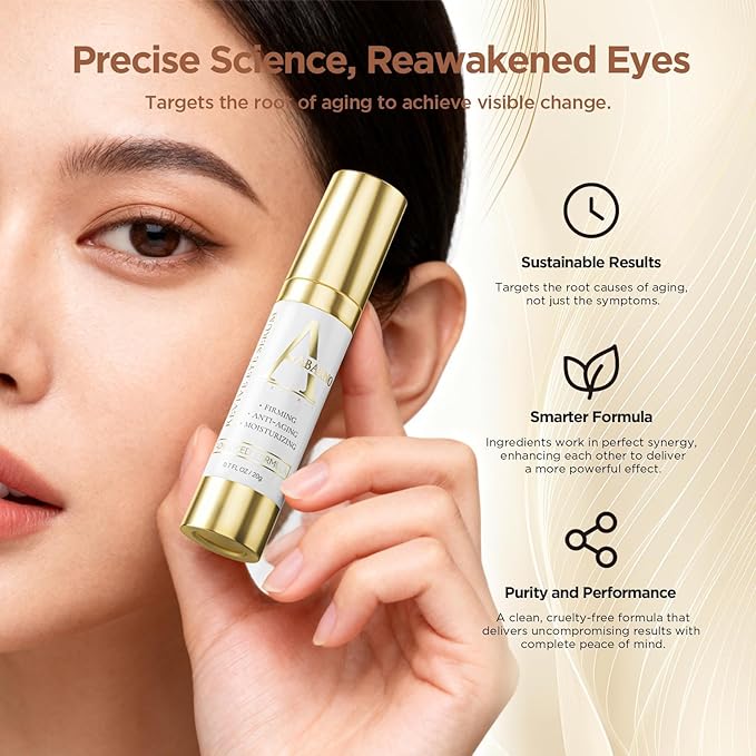 Abarno Hydrating Eye Serum for Dark Circles and Puffiness – Caffeine, Retinol, Niacinamide, Peptides – Anti-Wrinkle, Firming, Smooths Fine Lines – Under Eye Treatment – 0.7 fl. oz