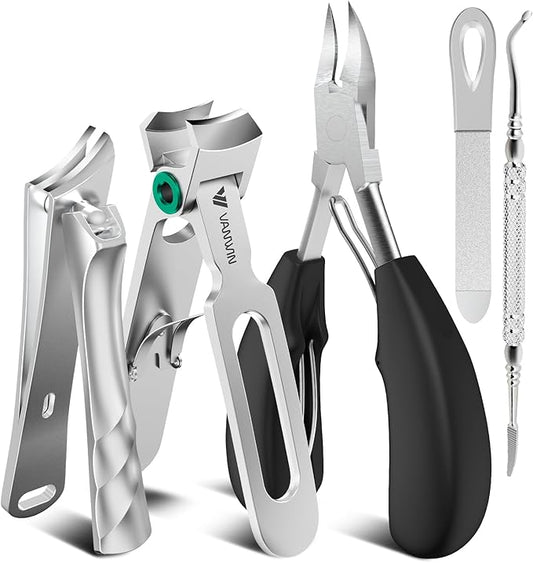 Toenail Clippers for Seniors Thick Toenails, Large Toe Nail Clippers for Men Thick Nails with 37mm Wide Opening, Heavy Duty Ingrown Toenail Clippers with Long Handle Sharp Slanted Nail Cutter