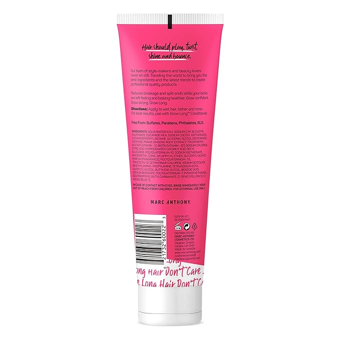 Marc Anthony Strengthening Biotin Shampoo, Grow Long Anti-Frizz, Anti-Breakage & Nourishing Formula For Split Ends - Vitamin E, Caffeine & Ginseng for Dry & Damaged Hair (Pack of 2)