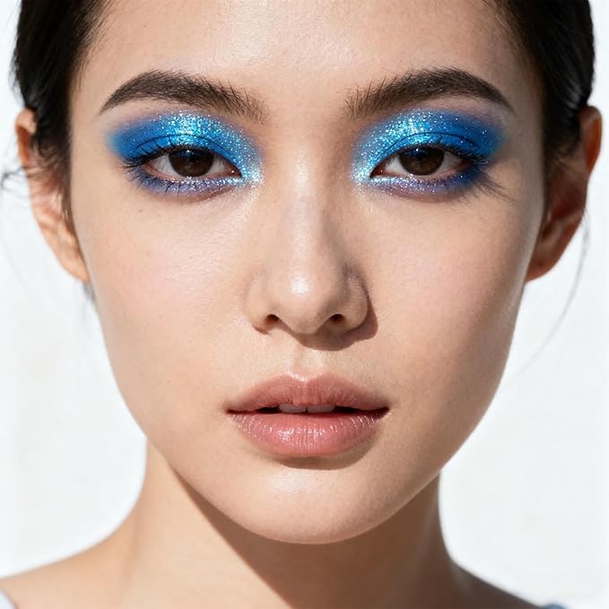 Light Blue Eyeshadow Waterproof Long Wear Blue Eyeshadow Stick Highly Pigmented Blendable blue Shimmer eyeshadow (22# Baby blue)