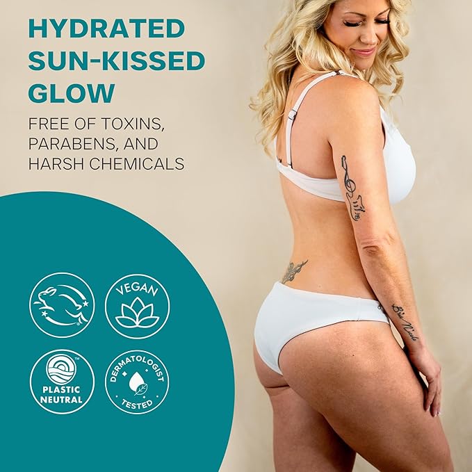 Self Tanner Tanning Mousse Kit - USA Made with Natural & Organic Ingredients, Tan Kit with Kabuki Brush & Mitt, Tanning Foam for Fake Tan, Non Toxic Sunless Tanner, Self Tanners Best Sellers