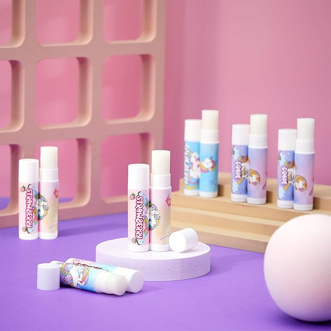 24 Pcs Unicorn Lip Balm Back Girls