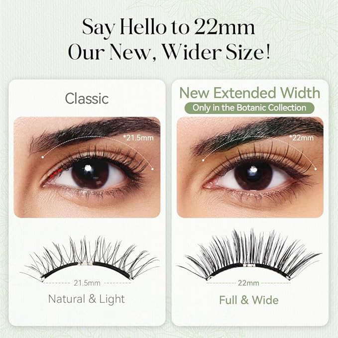 WOSADO Magnetic Eyelashes with Applicator Kit, [Tulip] 22mm Reusable Glue-free Wispy Magnetic Lashes, Cruelty-free False Lashes, Waterproof, Lightweight, Suit for Heavy Makeup