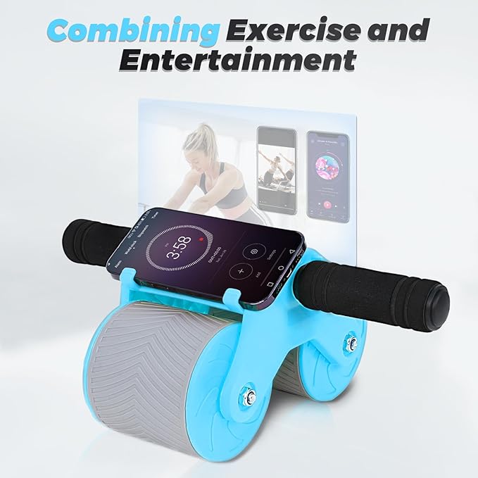 Automatic Rebound Abdominal Wheel Workout,2 Wheels