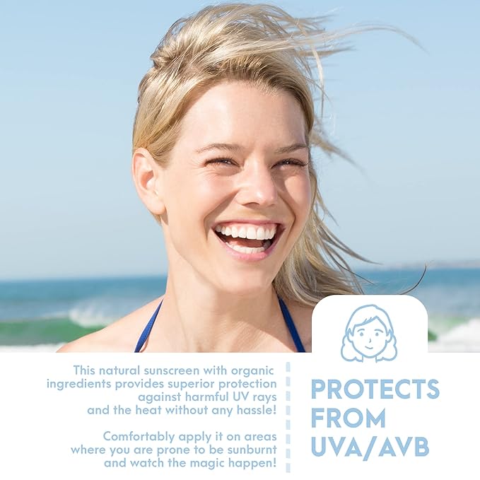 SPF8 Broad Spectrum Natural Sun screen, Soothing and Hydrating Mineral Sunscreen, Vegan, Paraben-Free Sunblock, Water-Resistant Sunscreen for Face and Body, 6oz - Natural Tone Organic Skincare