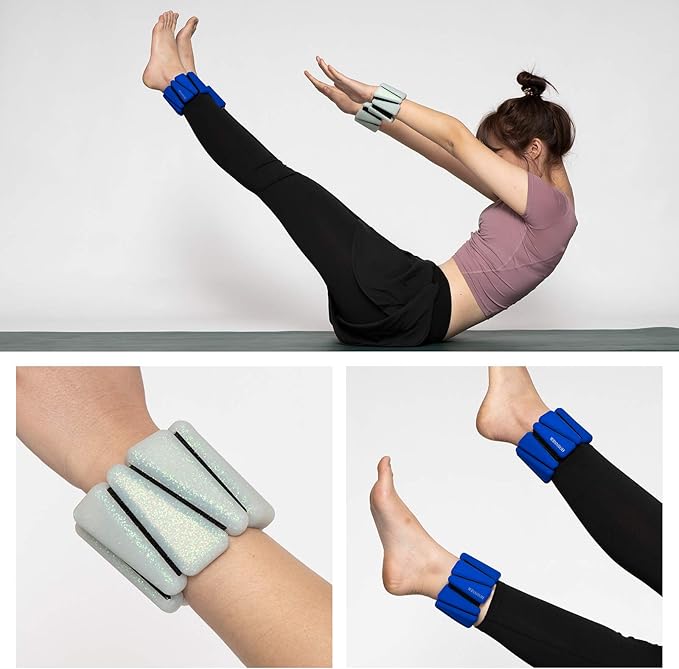 Adjustable Women Wrist Weights - Silicone Bracelet Button 1 LB 2 Per