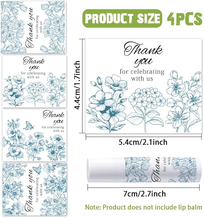 OLYCRAFT 100Pcs Self-Adhesive Lip Balm Tag Wrapping