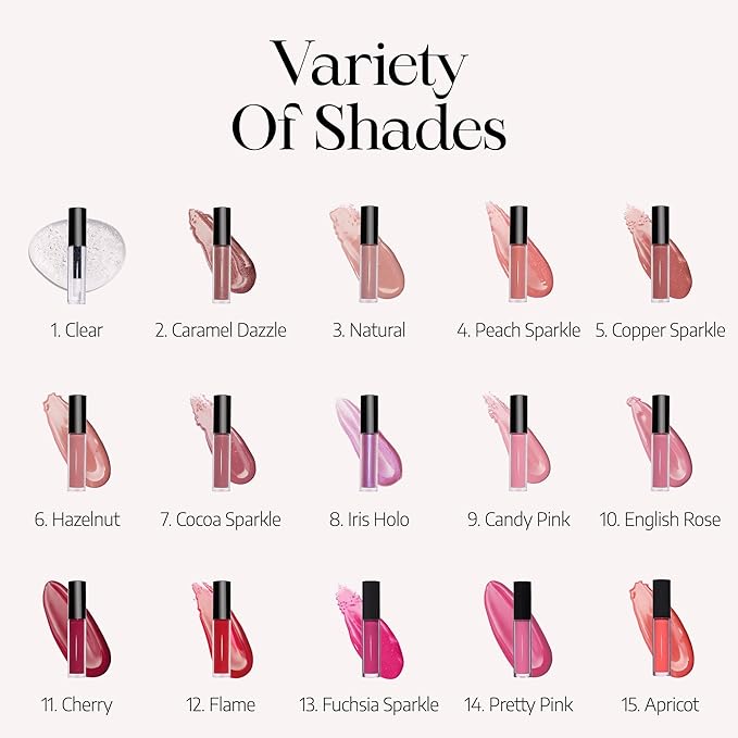 Radiant Professional Lip Glaze (15 Shades) - Ultra-Glossy, Non-Sticky & Long-Lasting Lip Gloss for Women - High Shine Hydration - Vegan & Moisturizing for Soft, Nourished Lips - (07 COCOA SPARKLE)