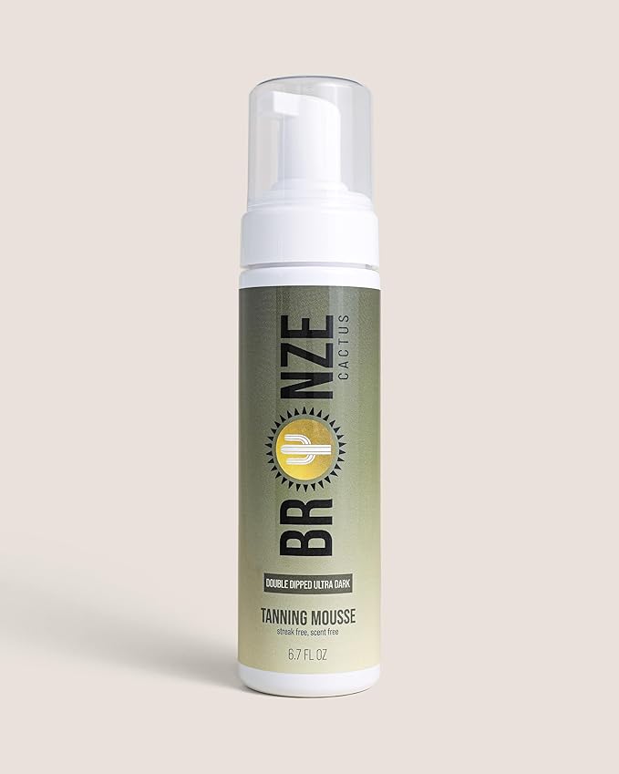 Bronze Cactus Double Dipped Ultra Dark Self-Tanning Mousse | Fast-Dry, Streak-Free & Scent-Free Foam Self Tan | No Orange Undertones | Rich Brown Glow for All Skin Tones | 6.7 fl oz