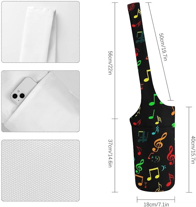Portable Single Shoulder Yoga Mat Bag Carrier with Pocket Spacious Storage for Yoga Gym Fitness